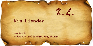 Kis Liander névjegykártya